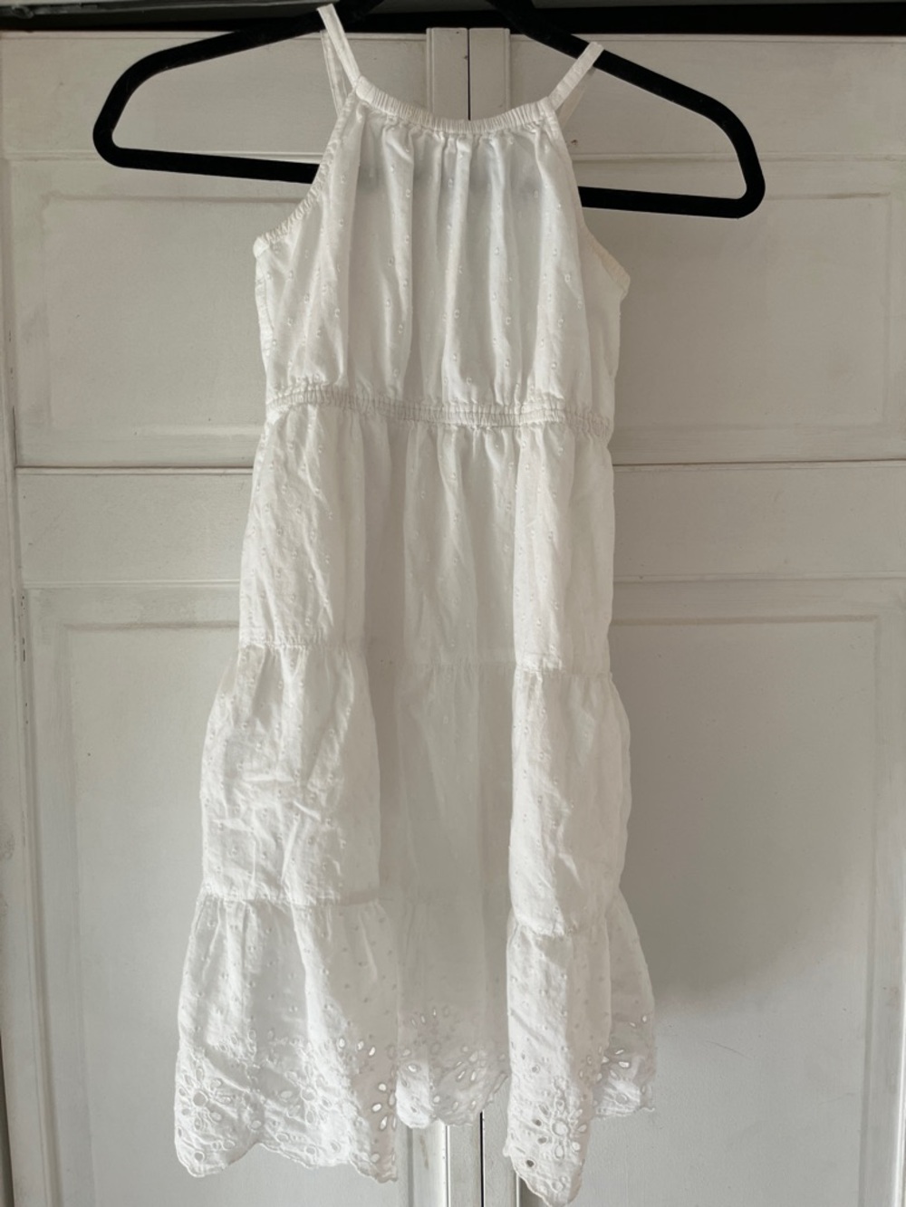 Gap White Eyelet Tiered Sundress for Girls - 7/8